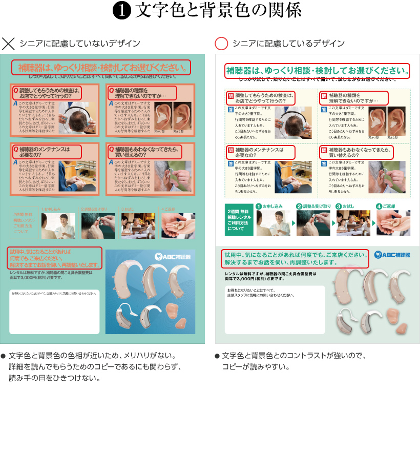 1)文字色と背景色の関係